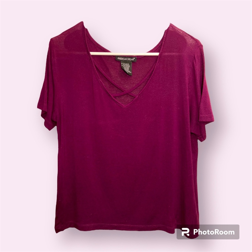 American Dream Burgundy Tee